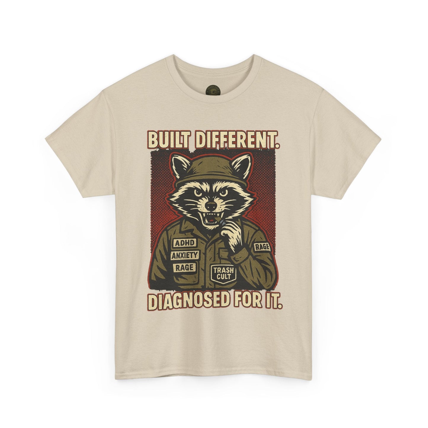 Built Different Diagnosed For It Military Raccoon Shirt – Gildan 5000