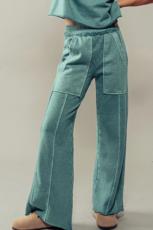 FINAL SALE-Classic Mineral Washed Paneled Pants
