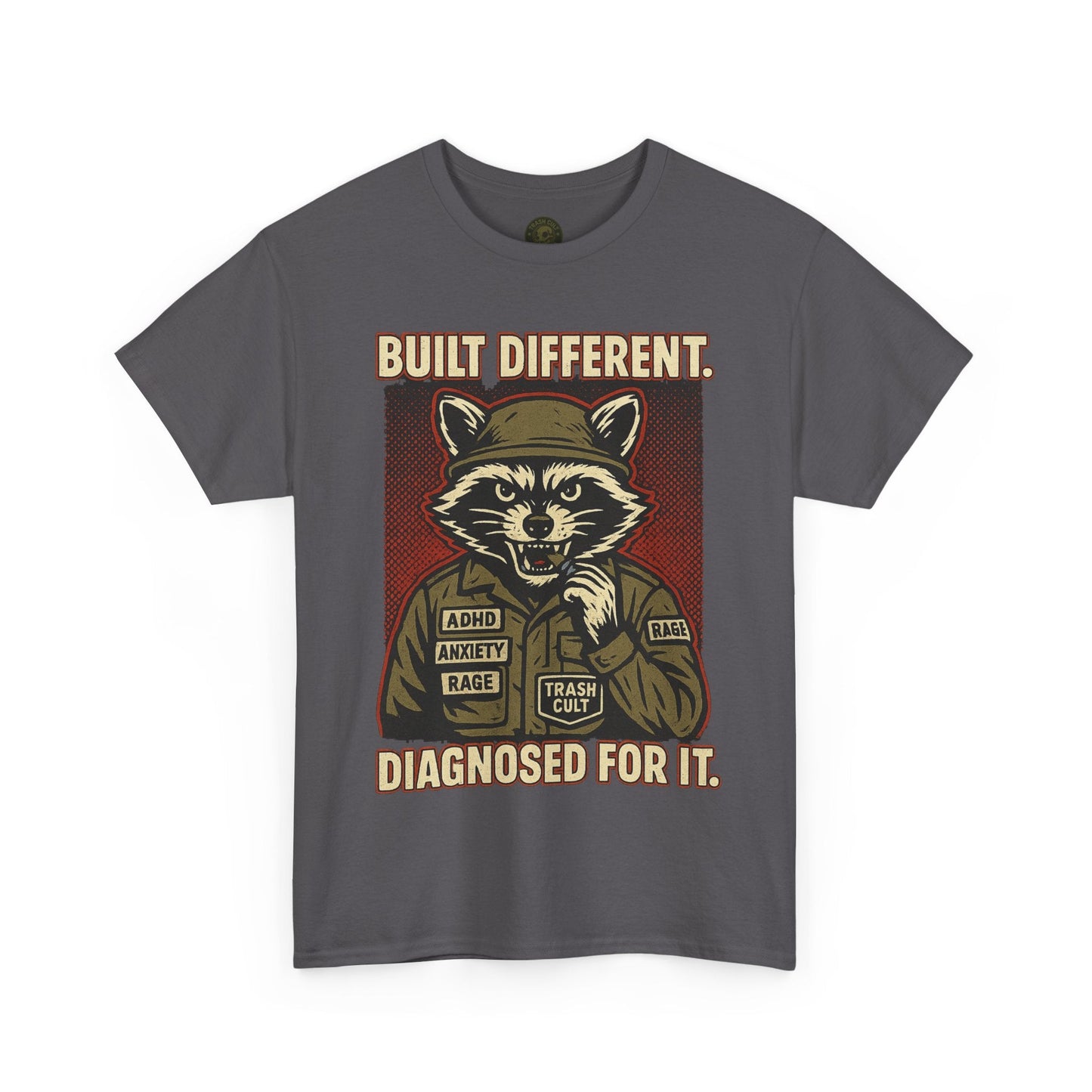 Built Different Diagnosed For It Military Raccoon Shirt – Gildan 5000