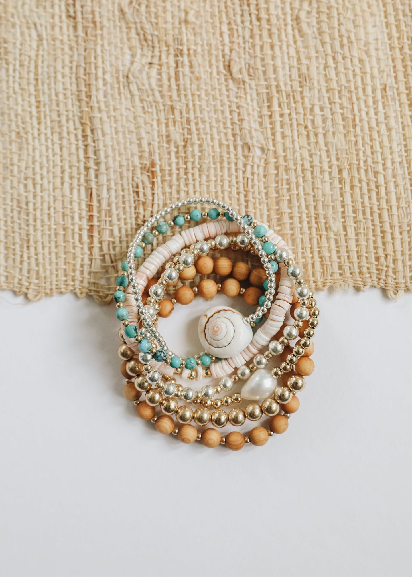 Pure Sea Shell + 14k Gold Filled || Stretch Anklet or Bracelet