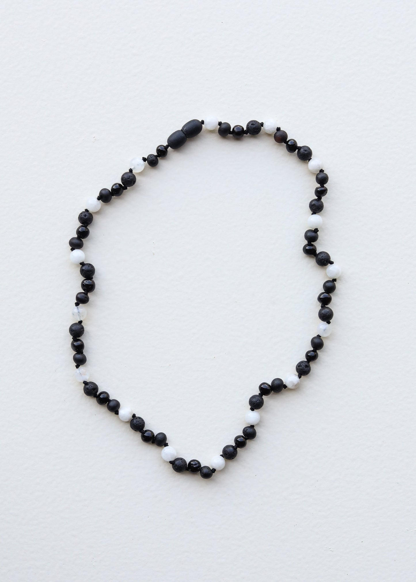 Raw Black Baltic Sea Amber + Moonstone|| Necklace Set