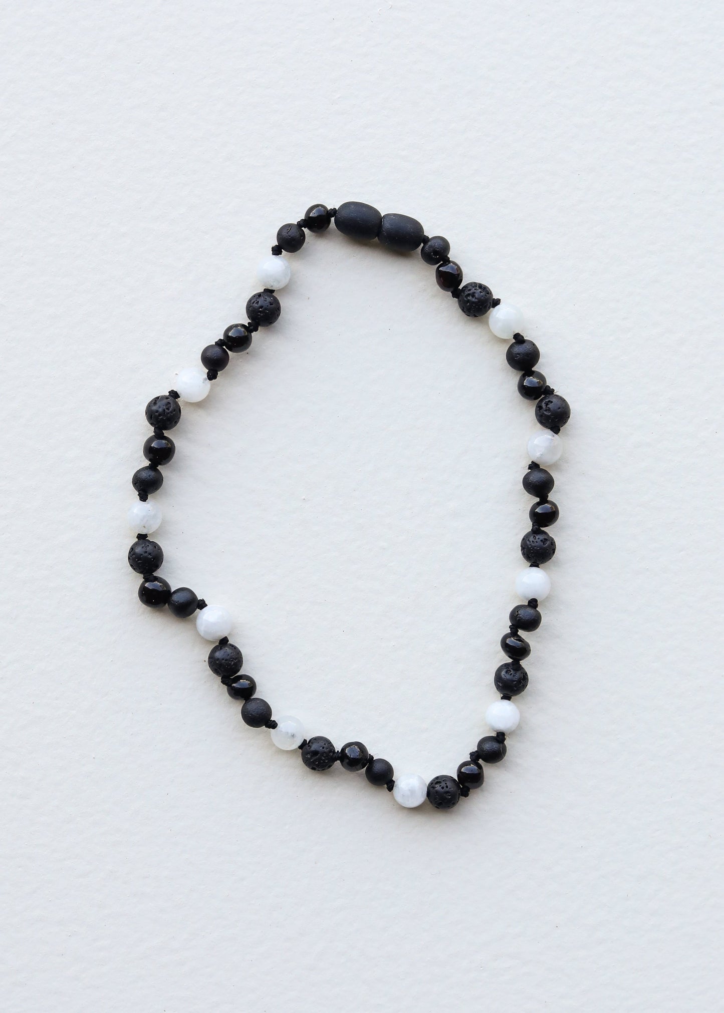 Raw Black Baltic Sea Amber + Moonstone|| Necklace Set