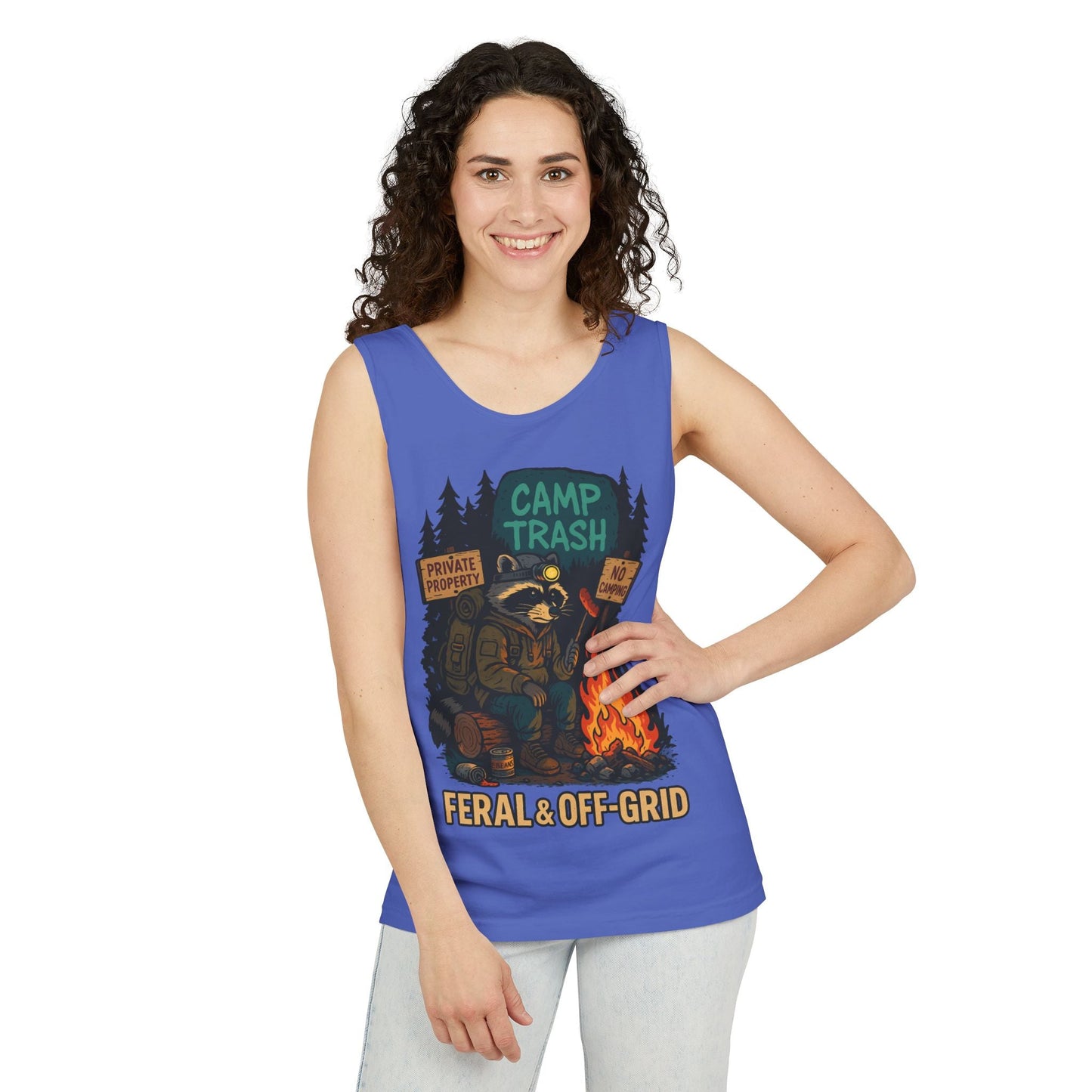 Camp Trash Raccoon Tank Top – Feral & Off-Grid Summer Shirt by Trash Cult