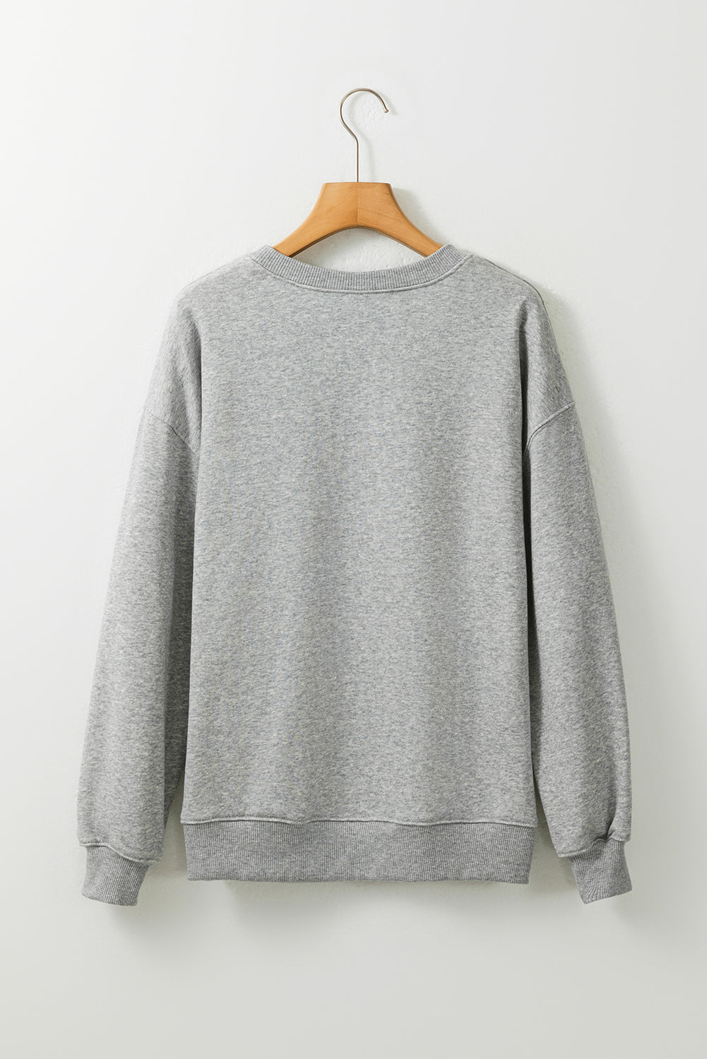 Gray Sequin Baseball Game Day Graphic Casual Sweatshirt
