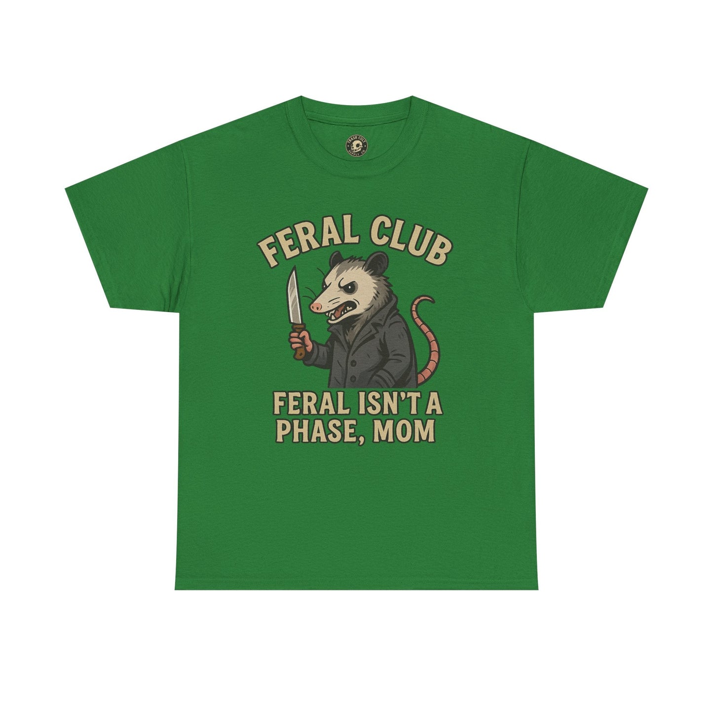 Feral Club Tee - Unisex Heavy Cotton Shirt, Funny Graphic T-Shirt, Gift for Mom, Casual Wear, Easygoing Lifestyle