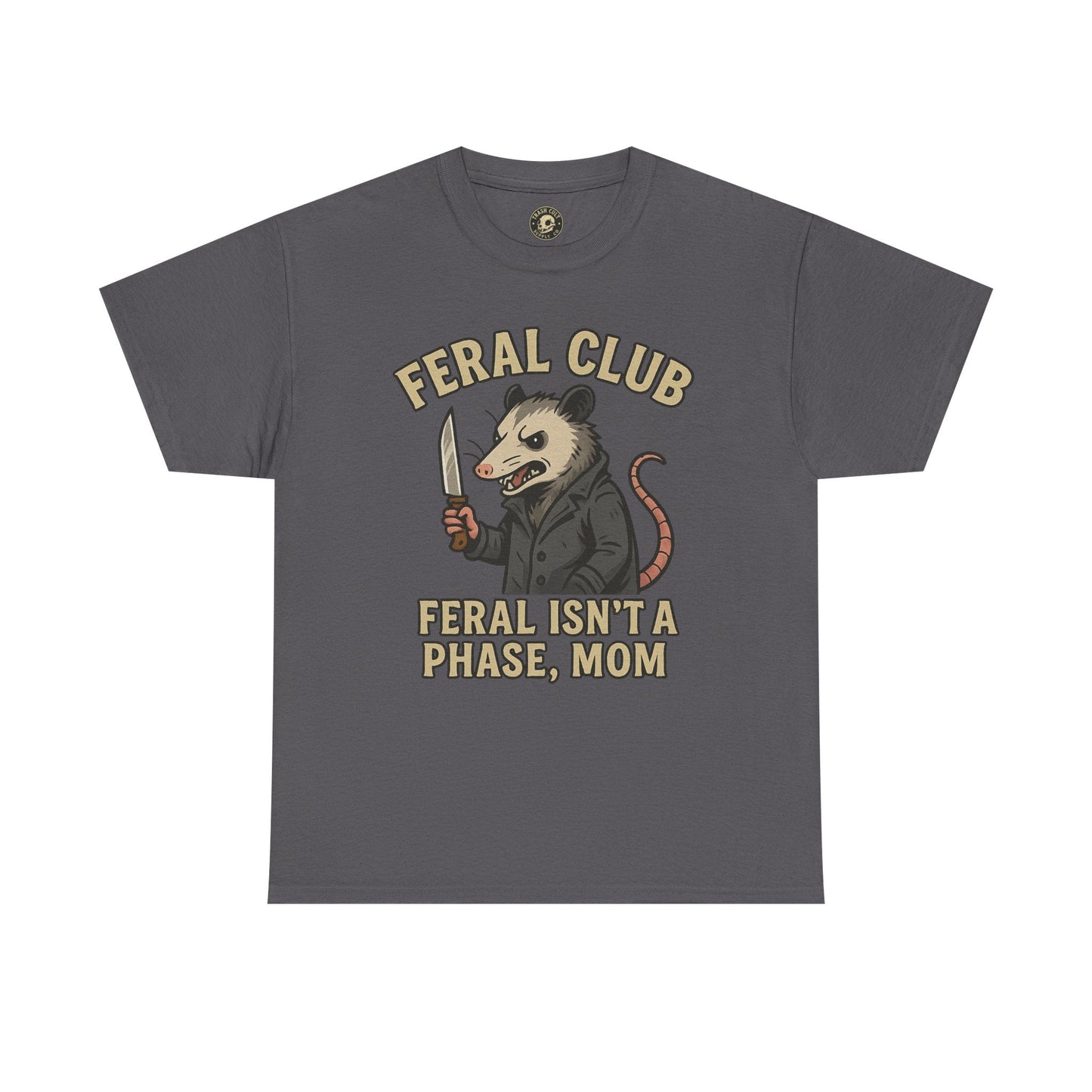 Feral Club Tee - Unisex Heavy Cotton Shirt, Funny Graphic T-Shirt, Gift for Mom, Casual Wear, Easygoing Lifestyle