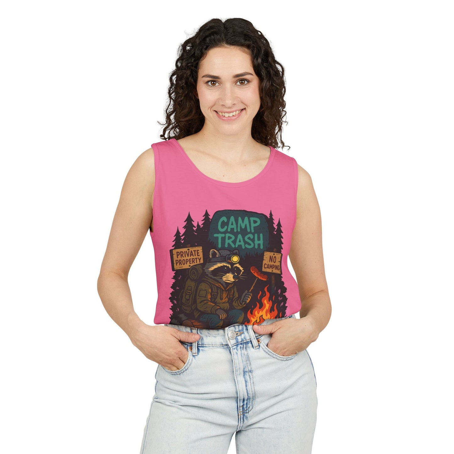 Camp Trash Raccoon Tank Top – Feral & Off-Grid Summer Shirt by Trash Cult
