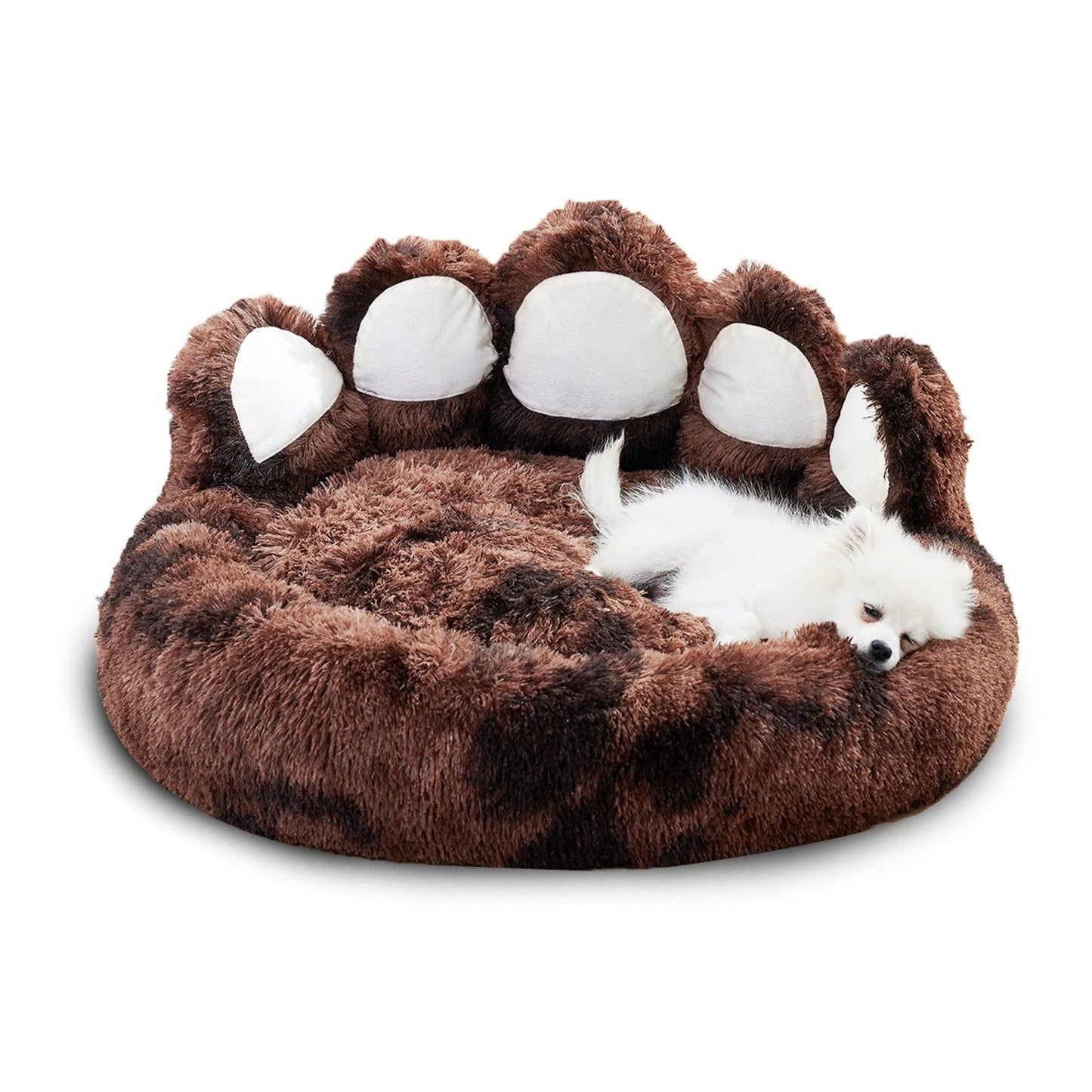 Paw Shape Cozy Plush Dog Bed