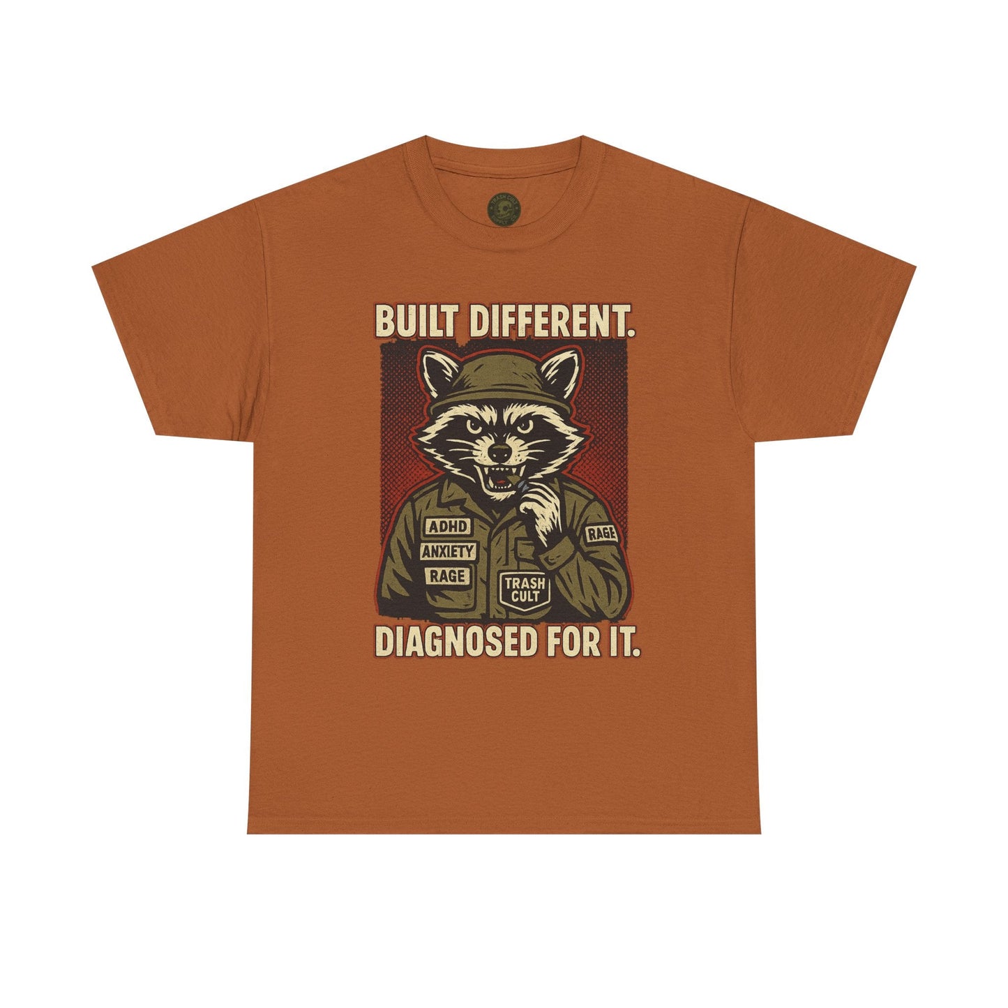 Built Different Diagnosed For It Military Raccoon Shirt – Gildan 5000