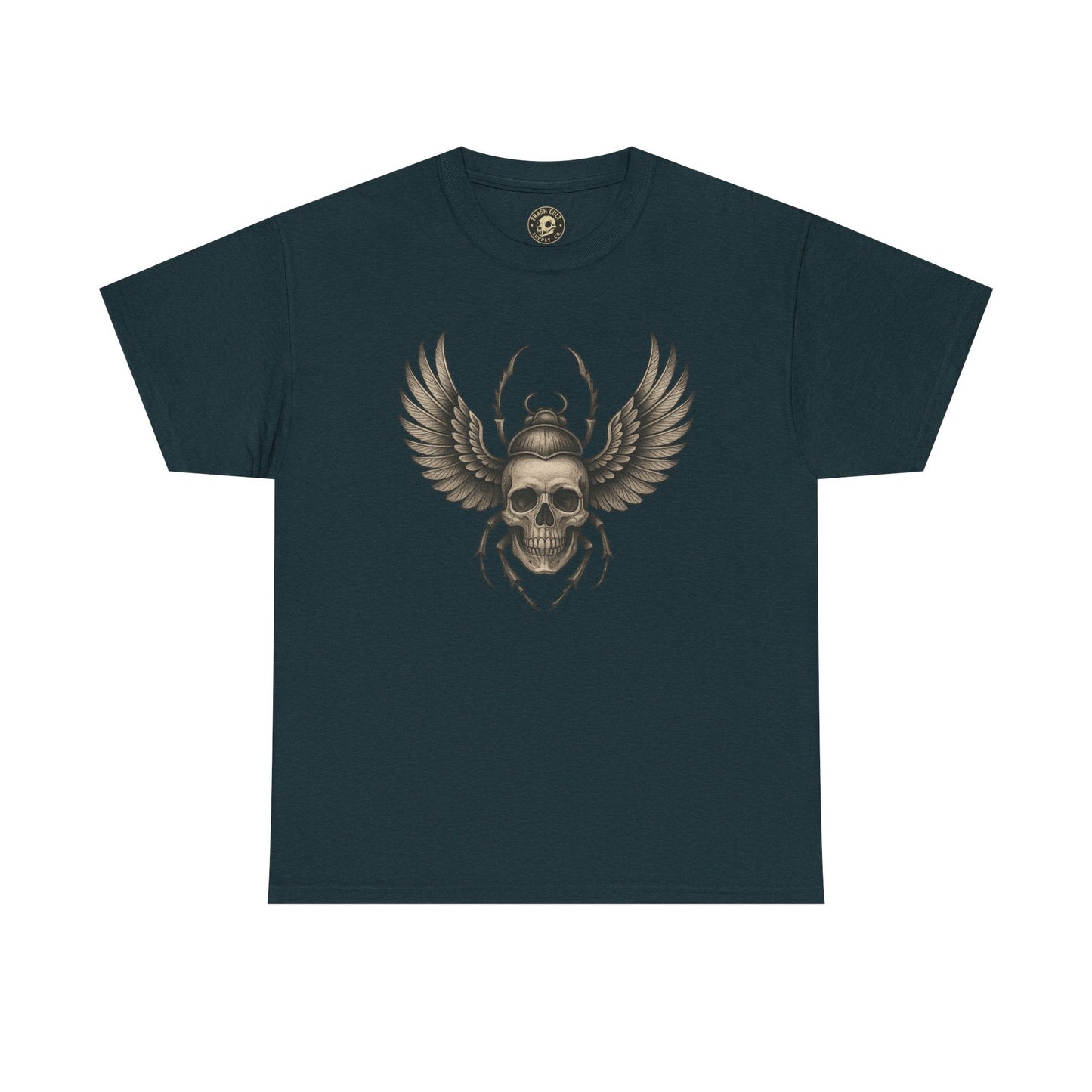 Winged Skull Scarab Shirt – Dark Gothic Beetle Graphic Tee – Gildan 5000 Unisex