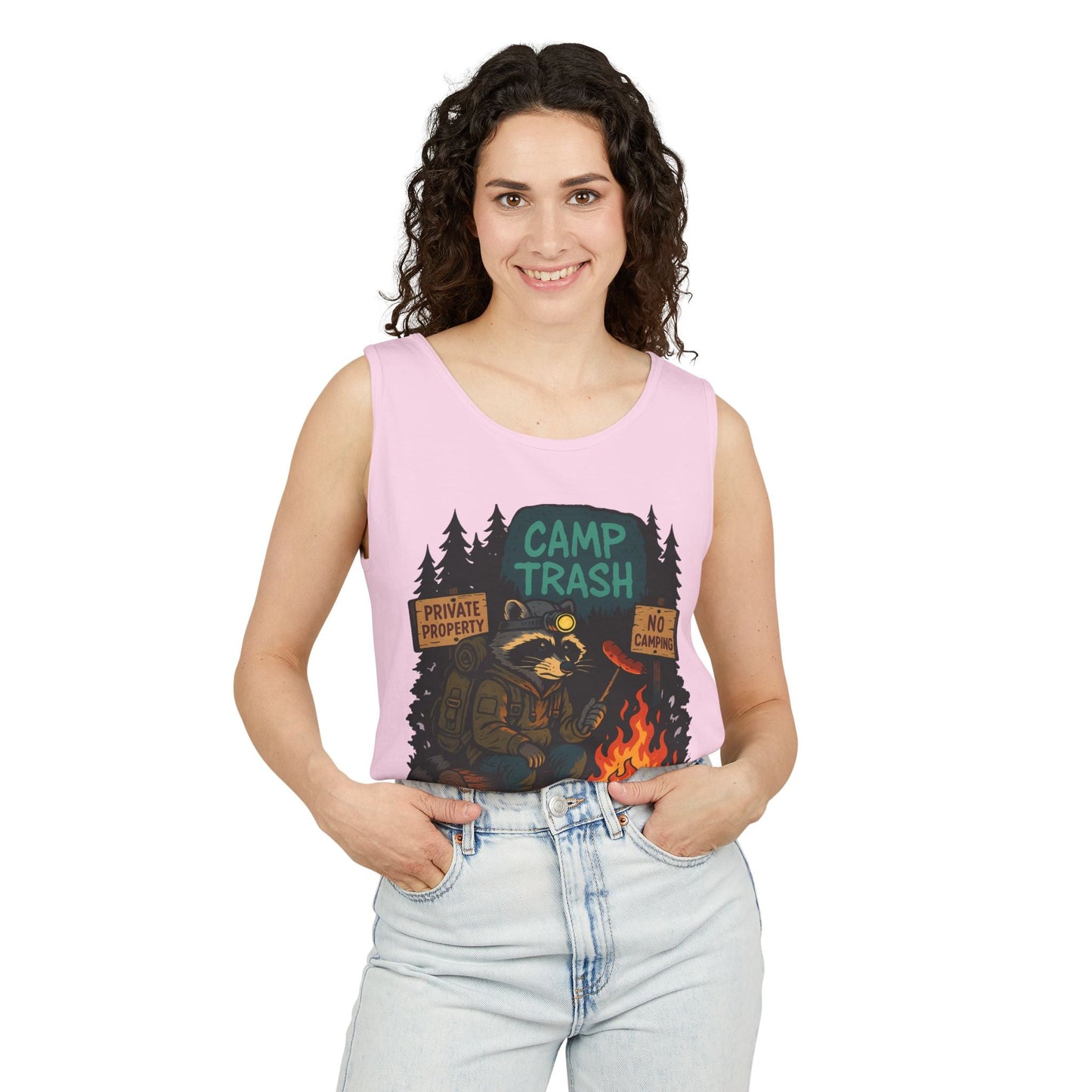 Camp Trash Raccoon Tank Top – Feral & Off-Grid Summer Shirt by Trash Cult