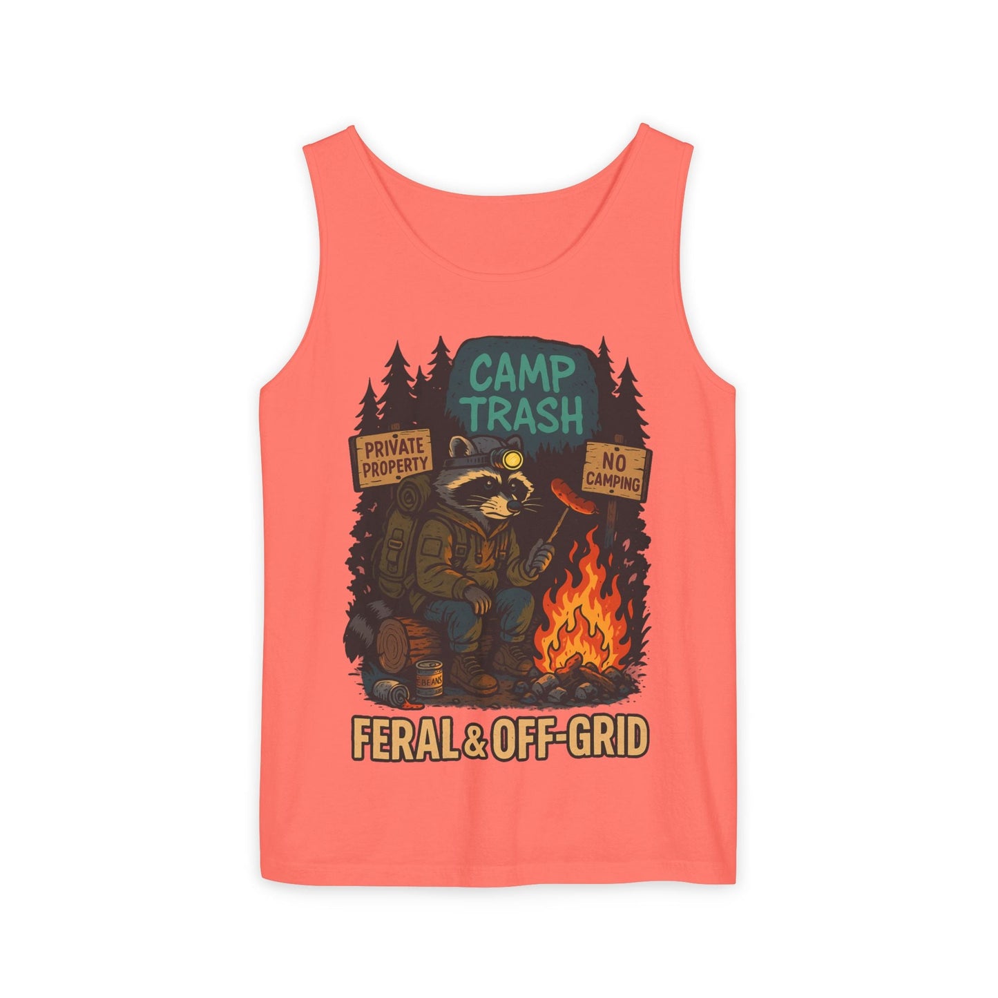 Camp Trash Raccoon Tank Top – Feral & Off-Grid Summer Shirt by Trash Cult