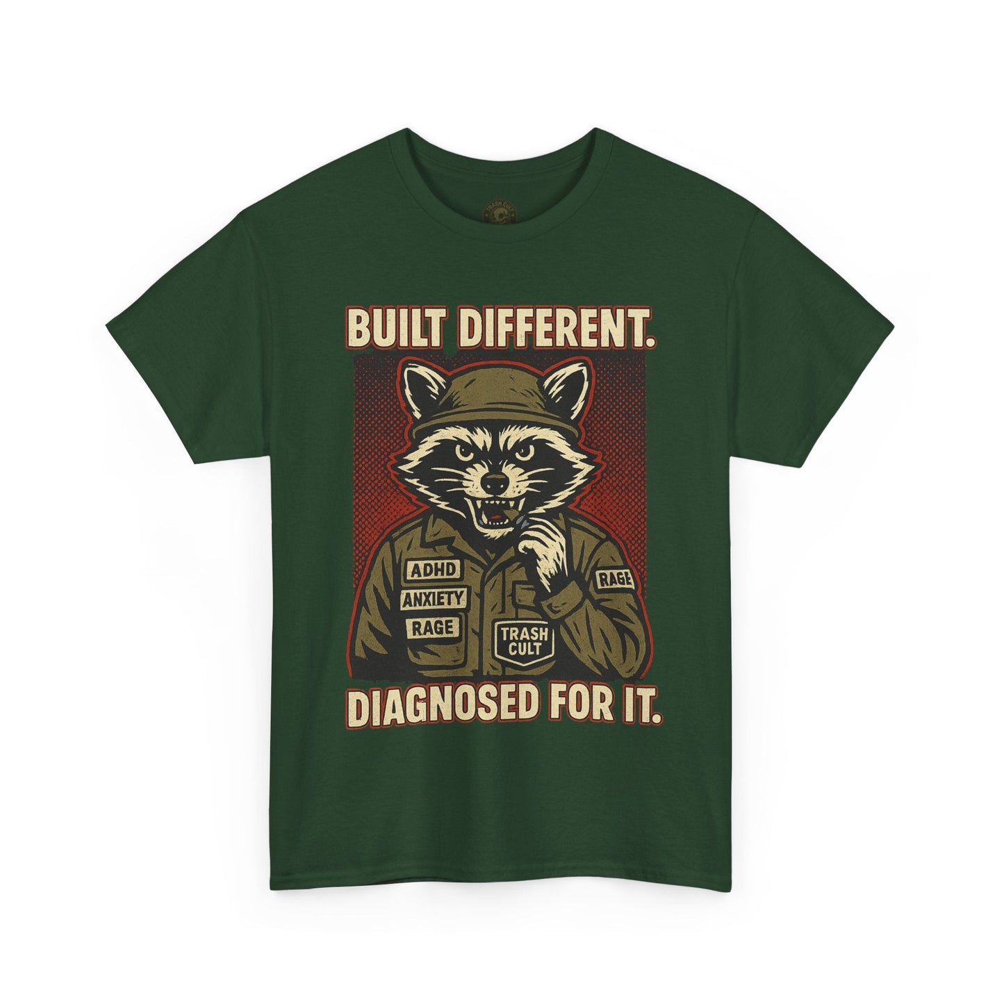 Built Different Diagnosed For It Military Raccoon Shirt – Gildan 5000