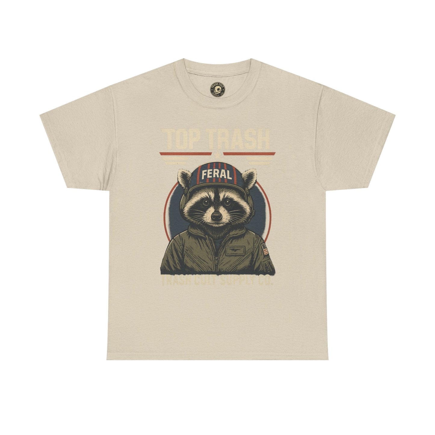 Feral Top Trash Raccoon Pilot Shirt – Trash Cult Supply Co. Parody Tee