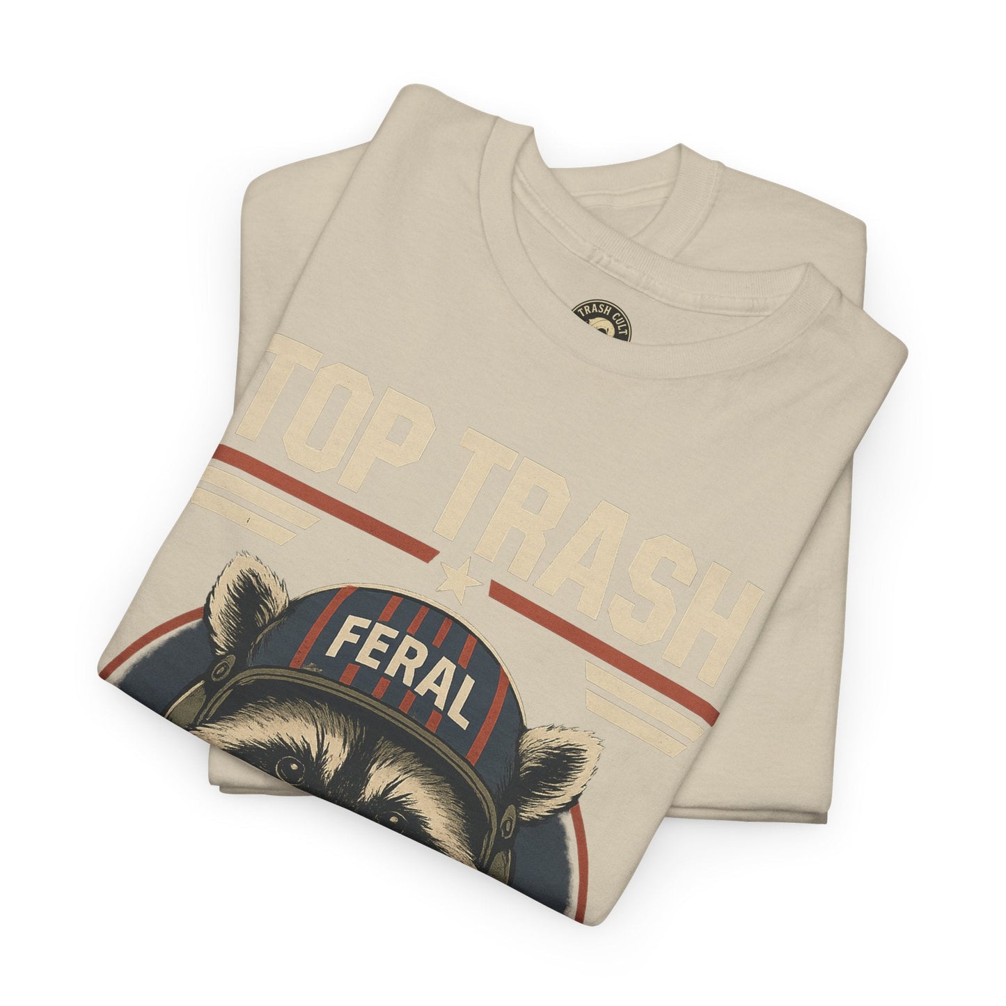Feral Top Trash Raccoon Pilot Shirt – Trash Cult Supply Co. Parody Tee