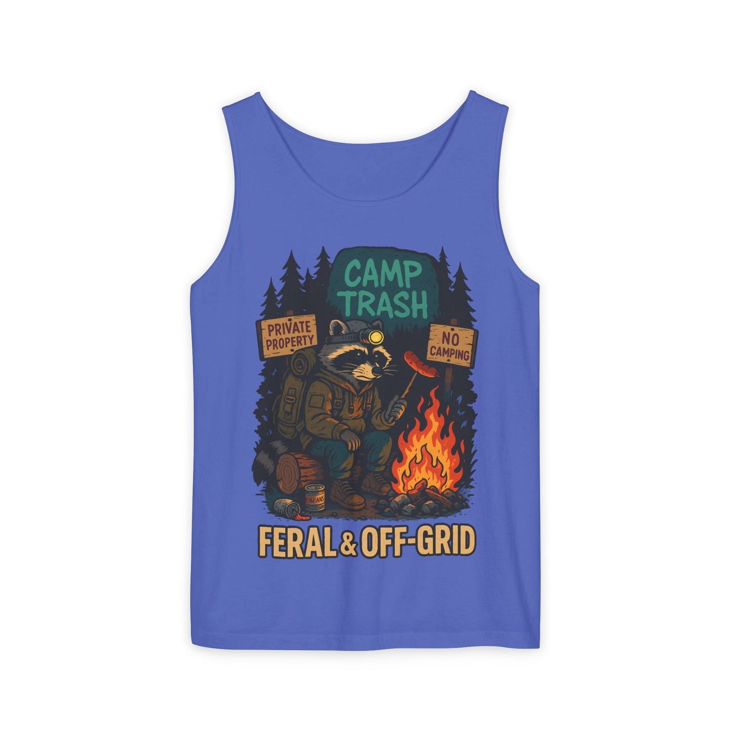 Camp Trash Raccoon Tank Top – Feral & Off-Grid Summer Shirt by Trash Cult
