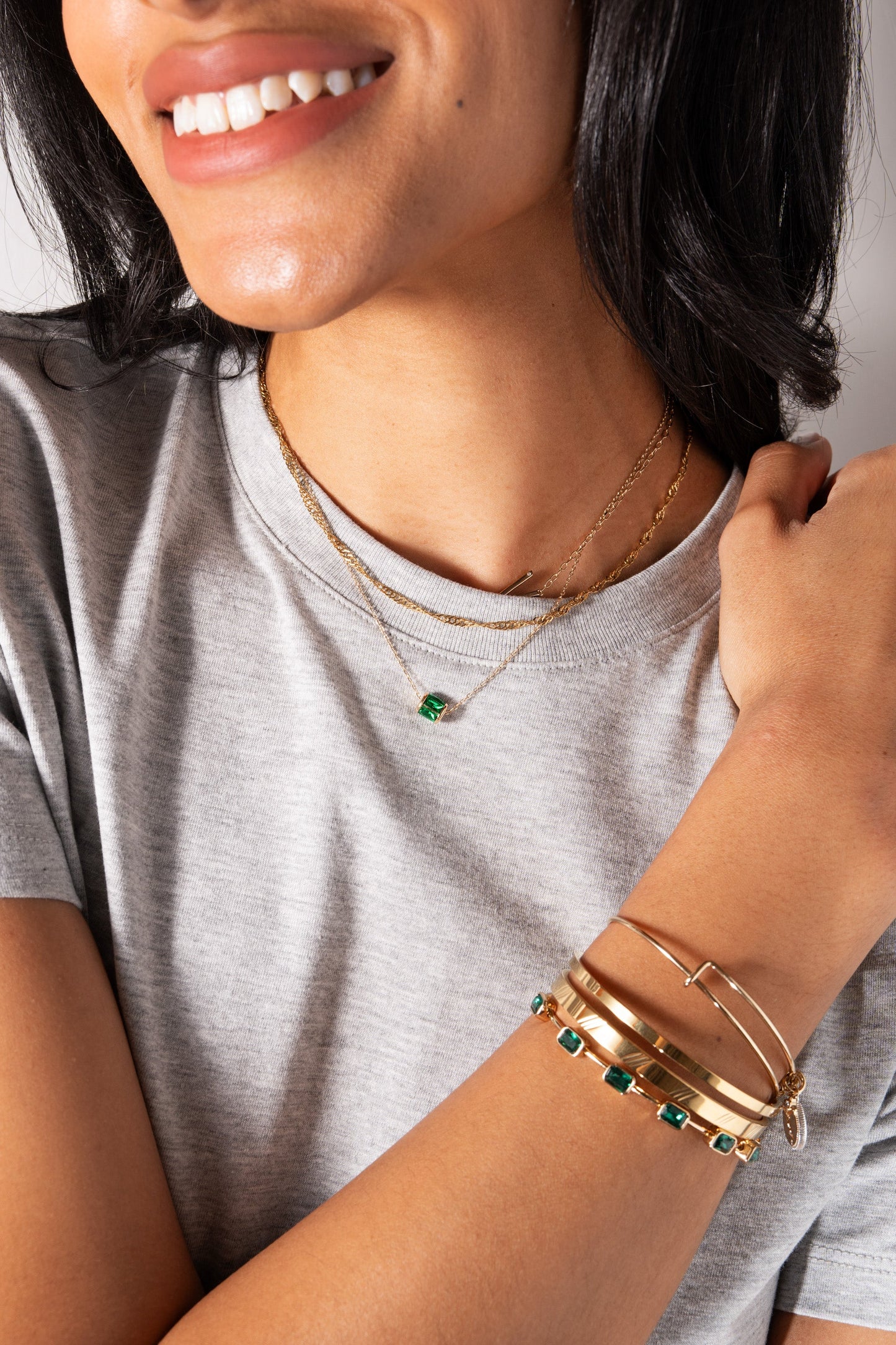 Initial K Precious Elongated Necklace