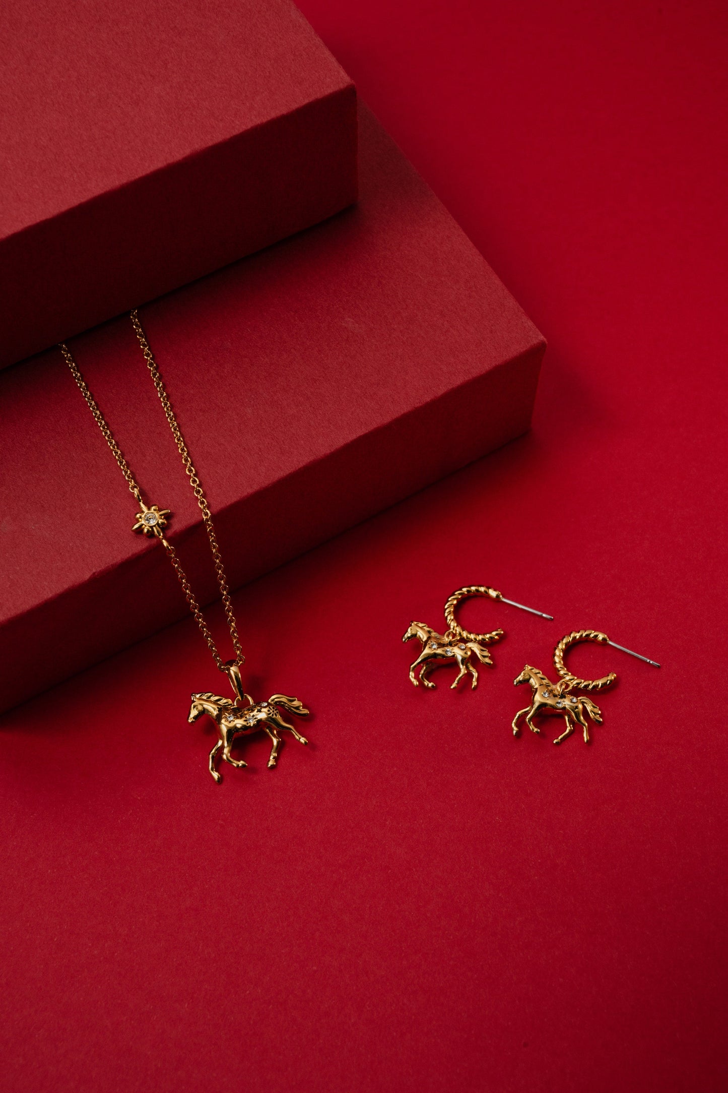 Horse Huggie Hoop Earrings