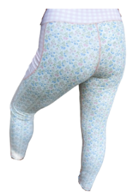 BIRDIE Floral Checkered Contrast Leggings