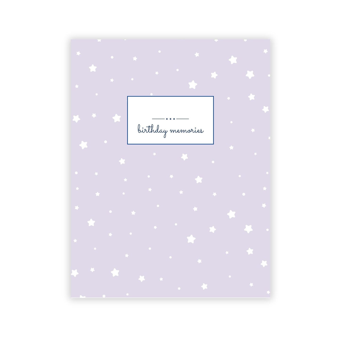 Birthday Memory Book- Lavender Stars