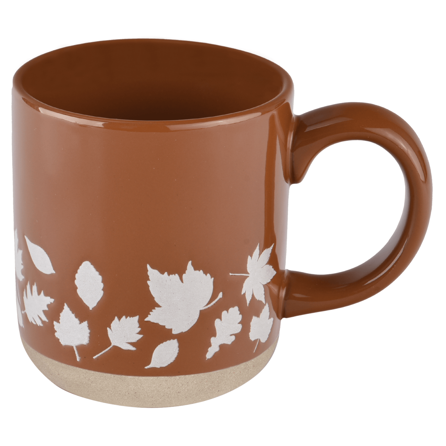Fall Leaves 14oz. Orange Stoneware Coffee Mug