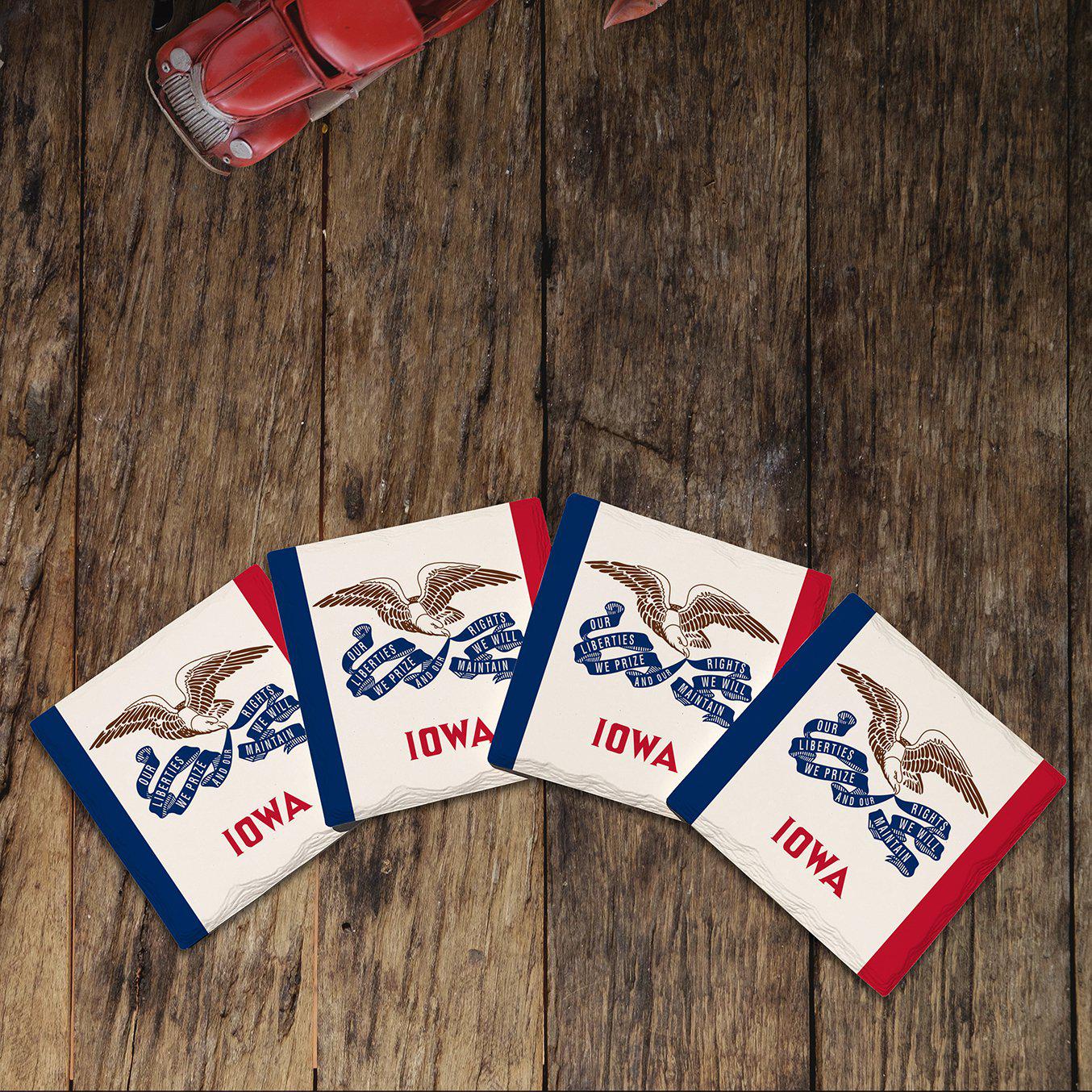 Iowa State Flag |Drink Coaster Set
