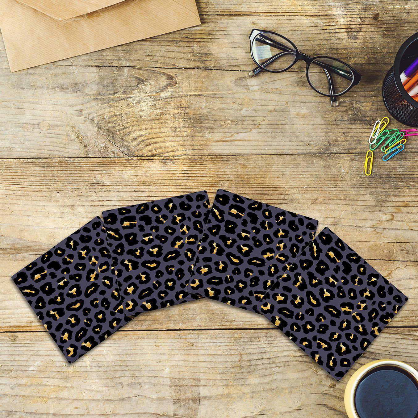 Purple Leopard Print |Drink Coaster Set