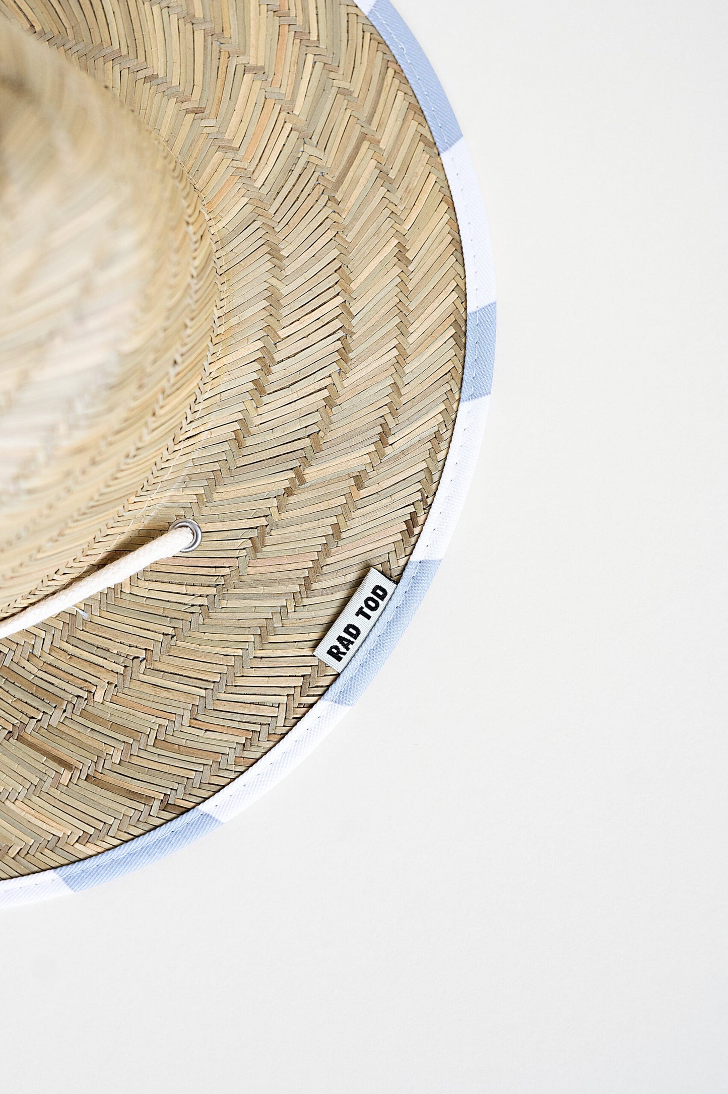 TODDLER STRAW HAT - AZURE CHECKS