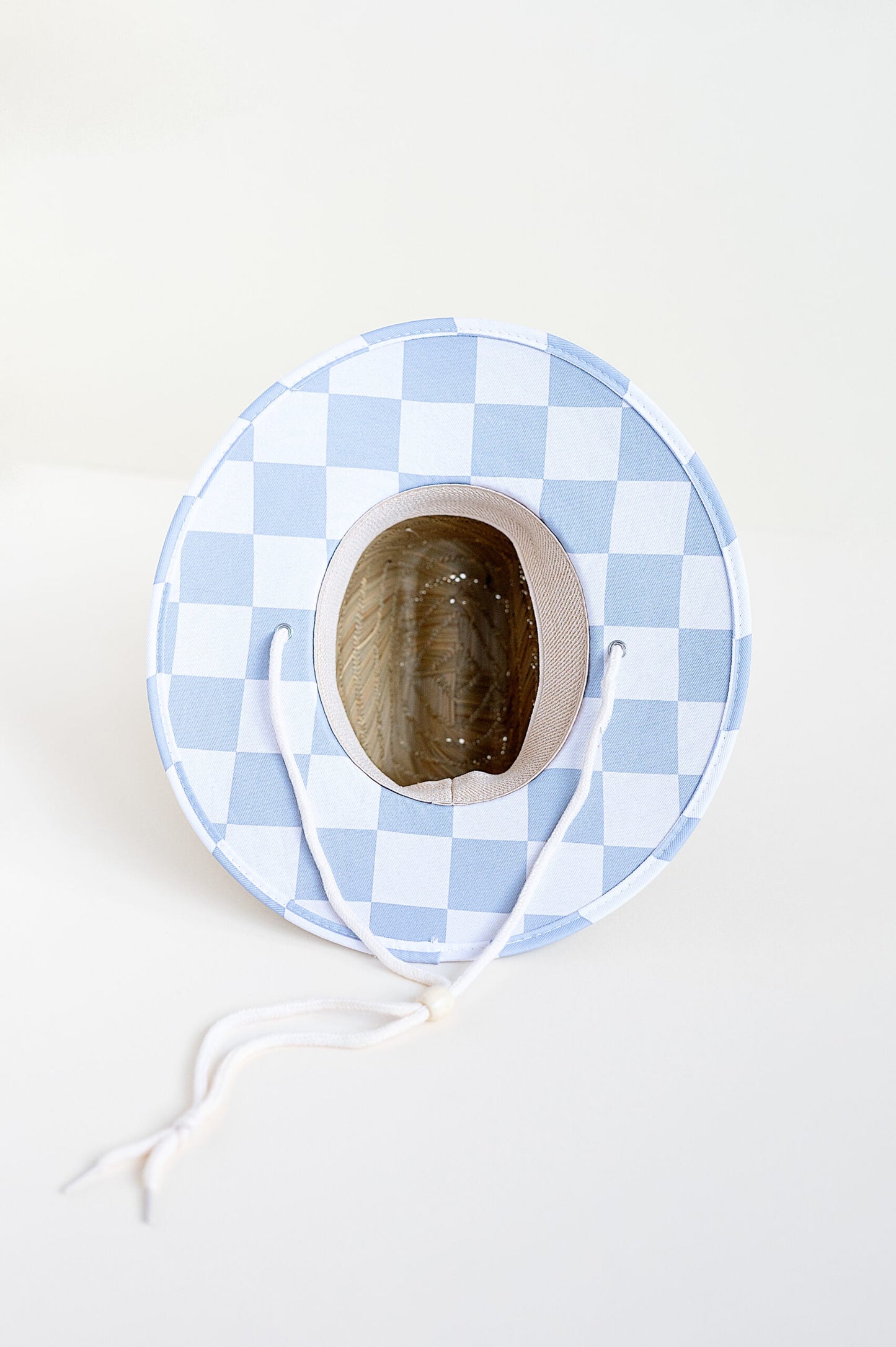 TODDLER STRAW HAT - AZURE CHECKS