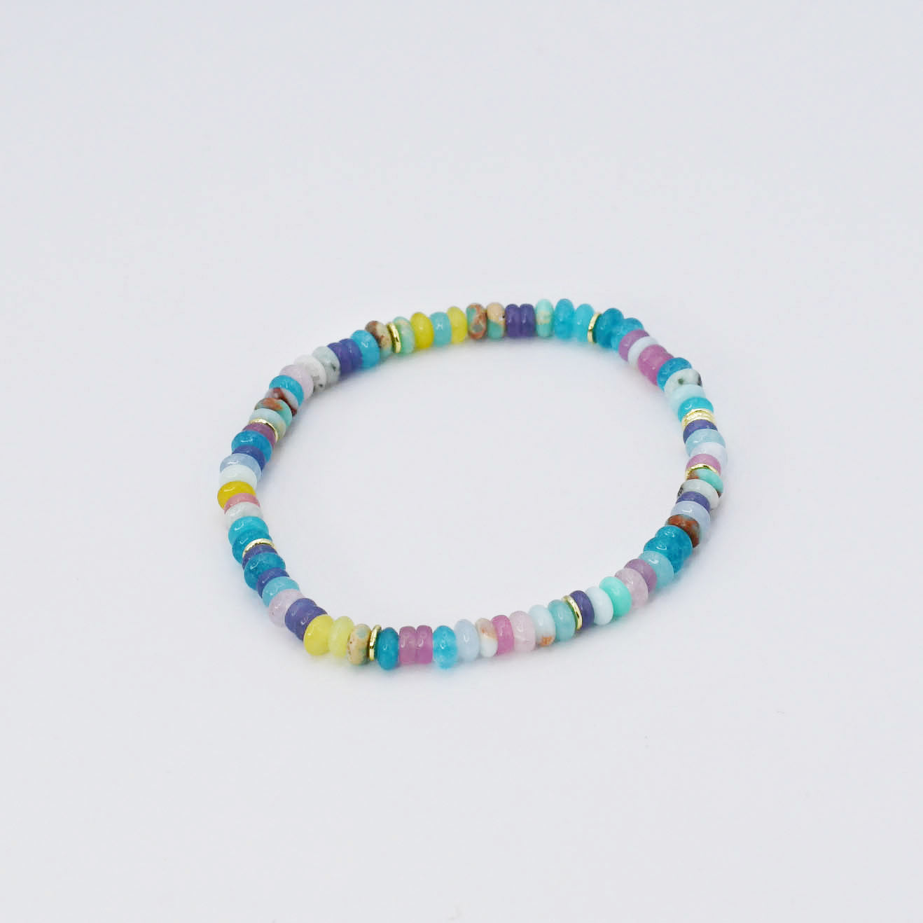 Dainty Aquamarine Beaded Bracelet