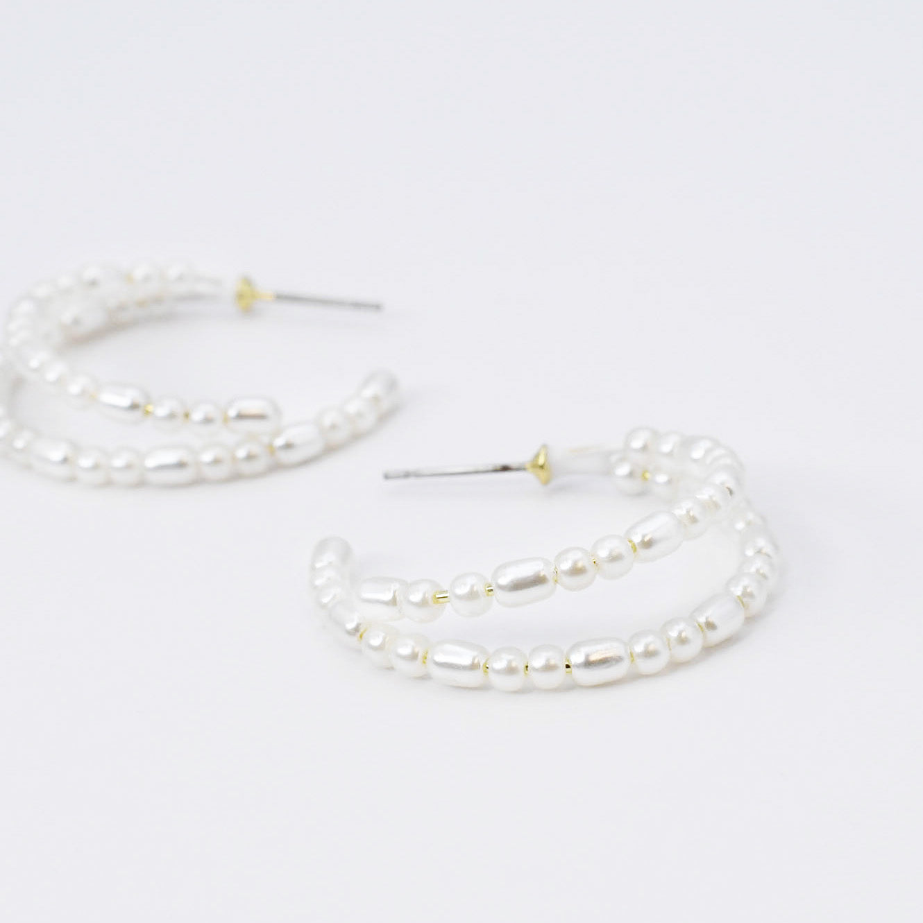 Double Halo Pearls Hoop