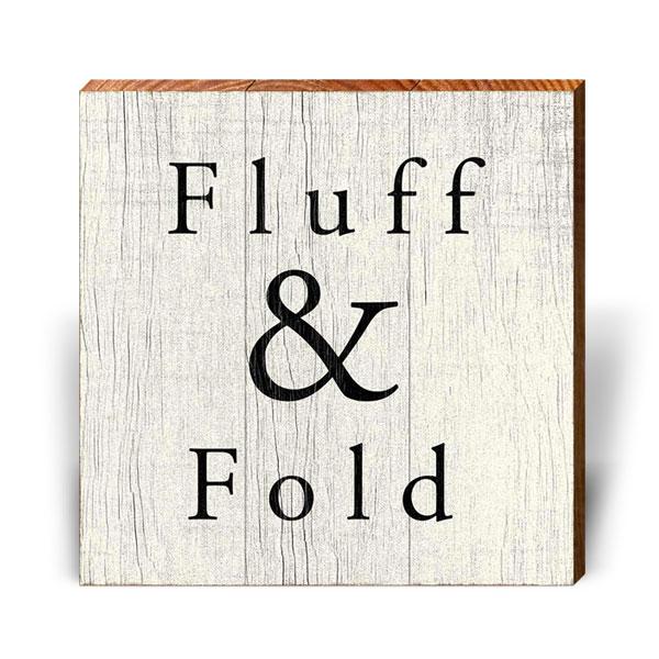 Fluff & Fold | Wall Art Print on Real Wood