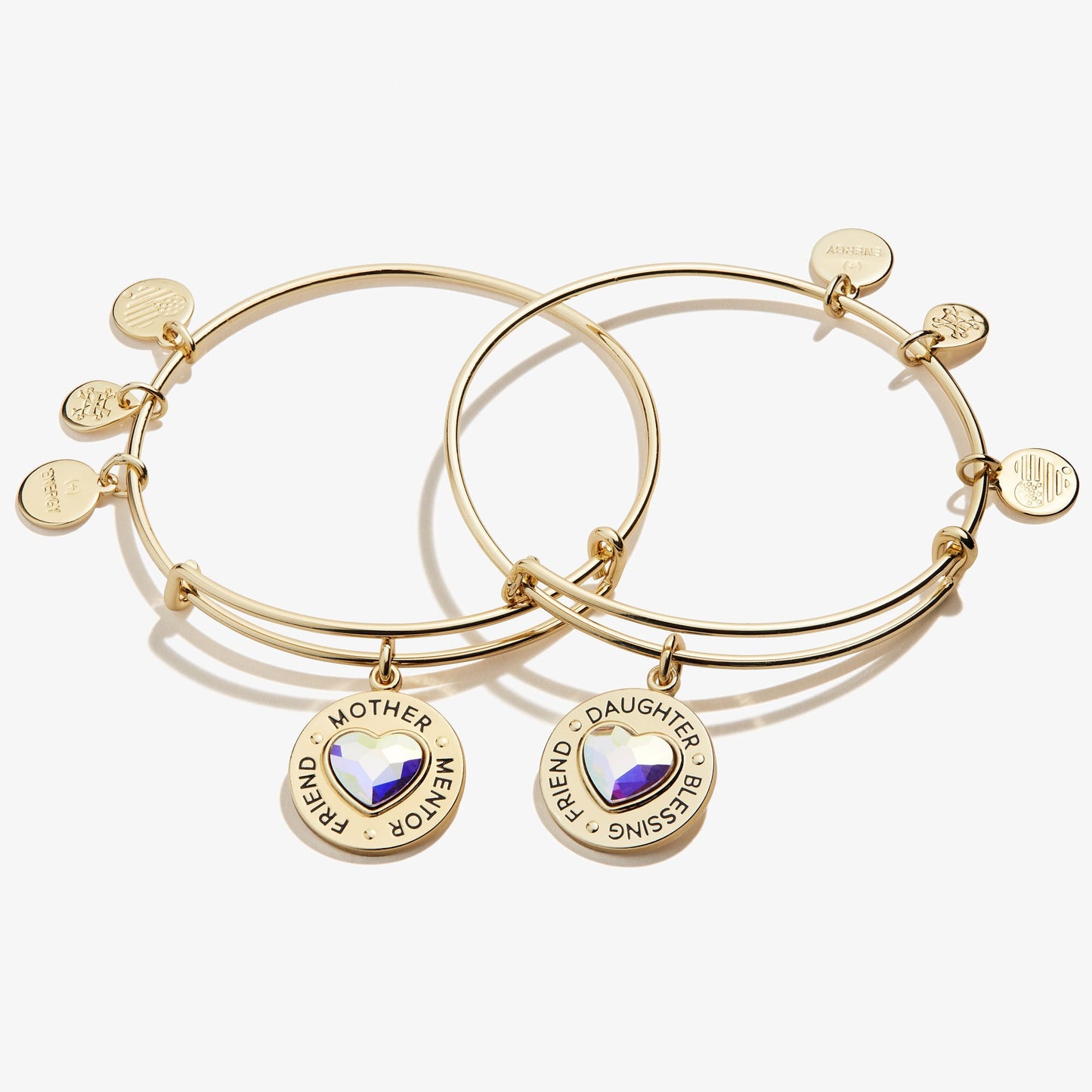 Mother Daughter Charm Bangles, Set of 2