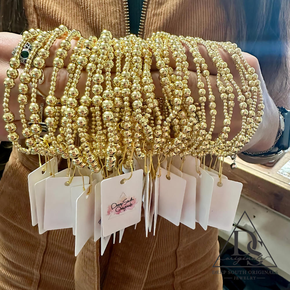 Grace Gold Beaded Stretch Bracelet