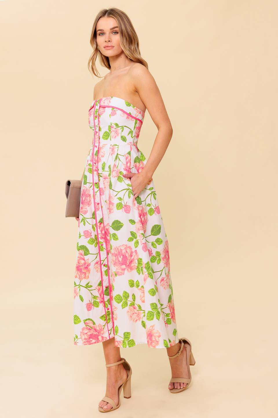 BETTER THAN EVER WOVEN MIDI DRESS