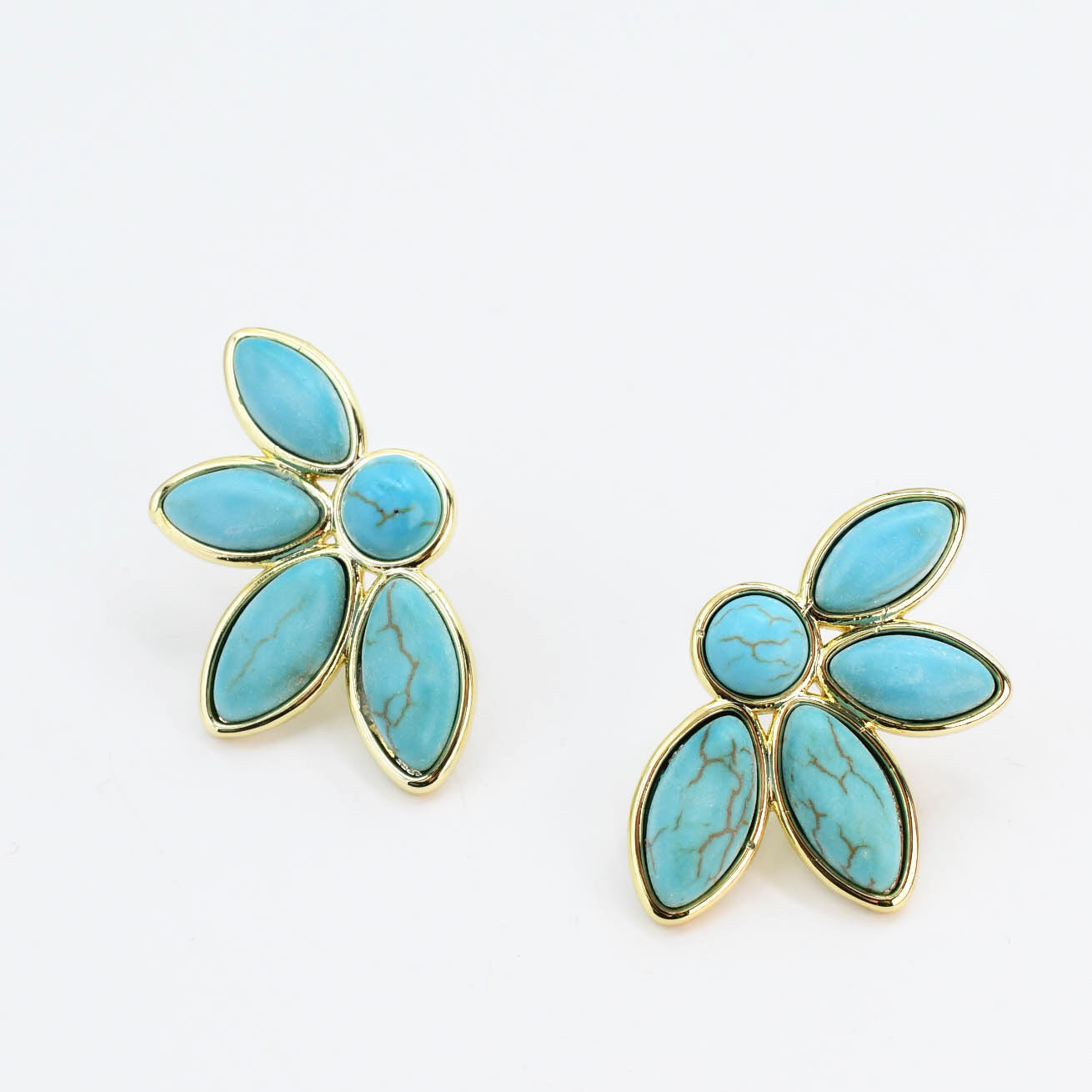Half Turquoise Flower Gold