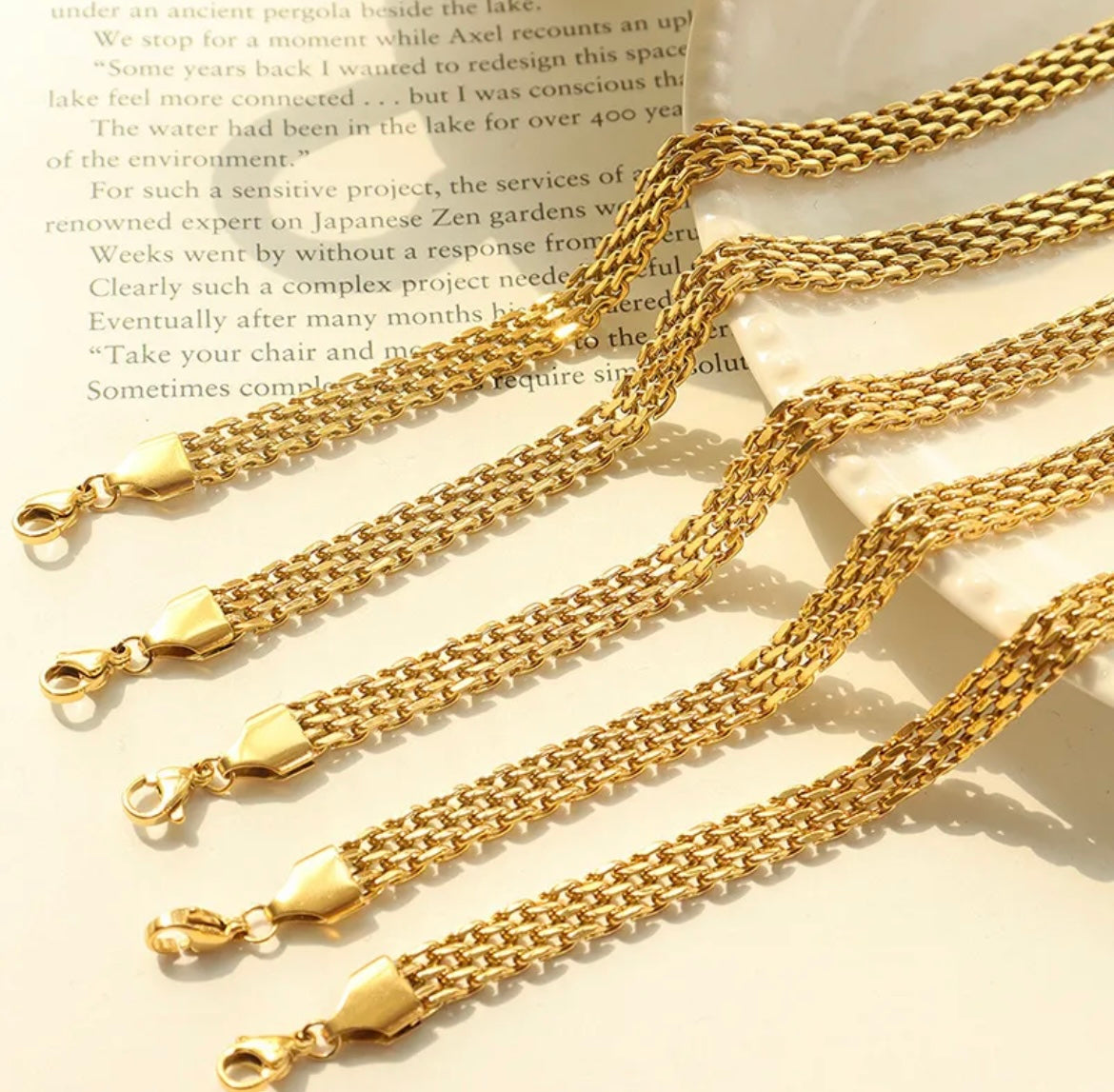 Golden Weave Link Bracelet