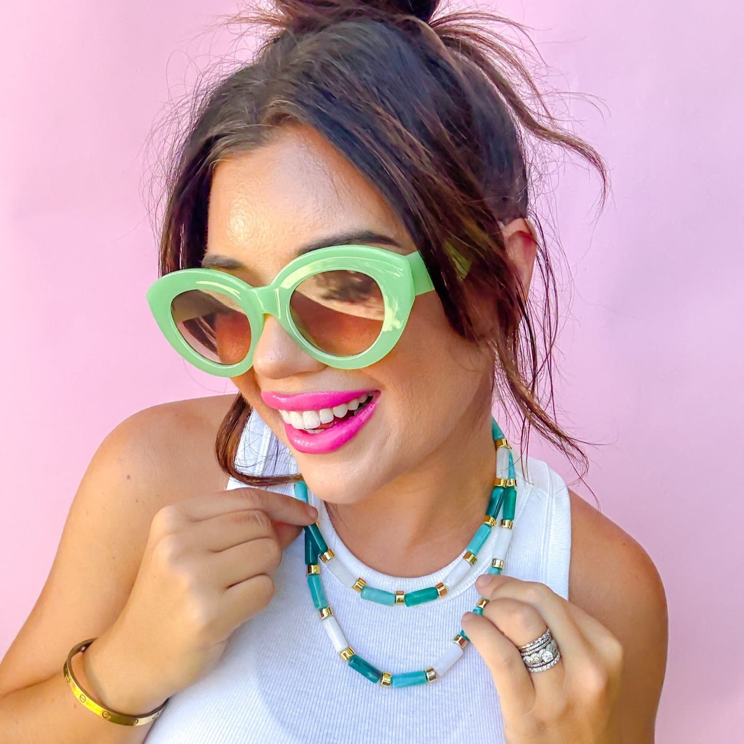 Aqua Candy Bar Chic Necklace