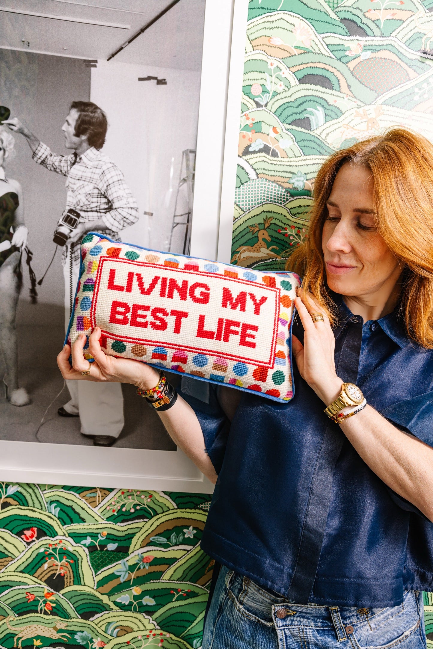 Best Life Needlepoint Pillow