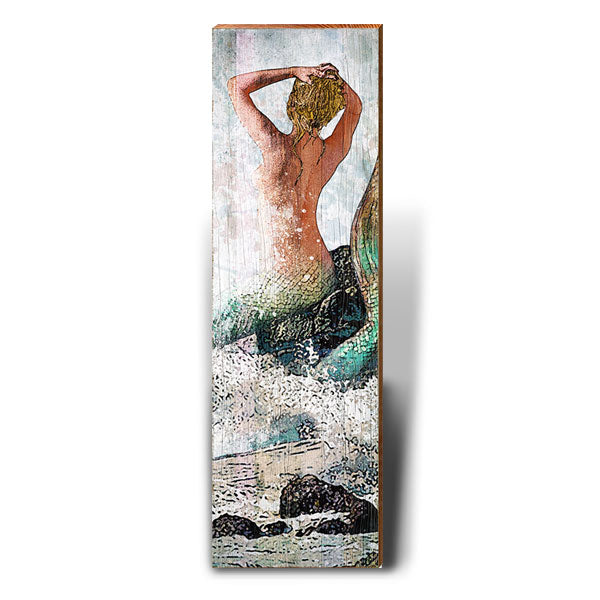Mermaid Fantasy | Wall Art Print on Real Wood