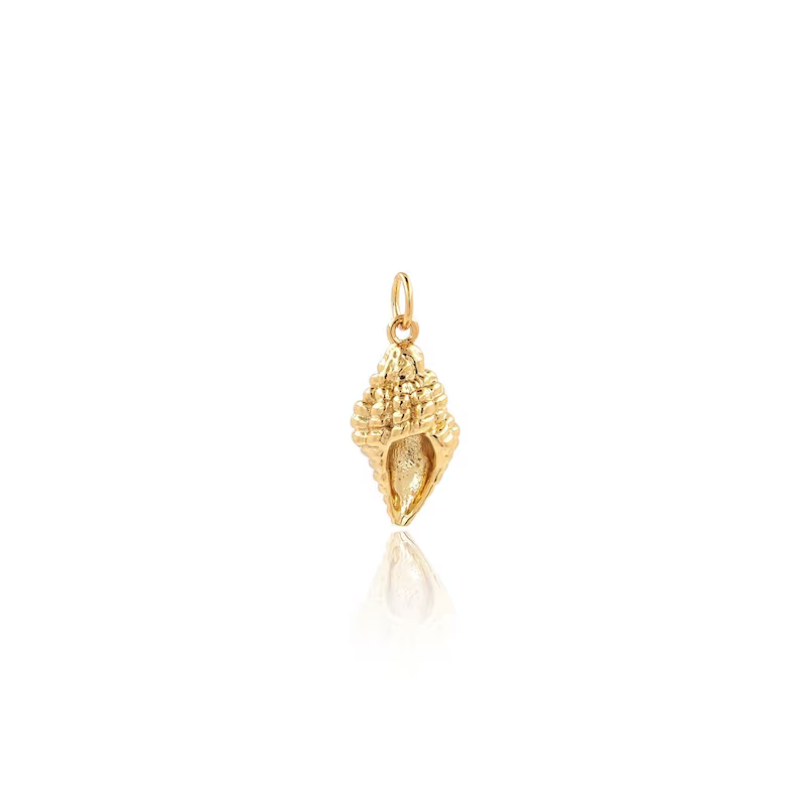 Dimensional Gold Conch Shell Charm ~ Deep South Originals