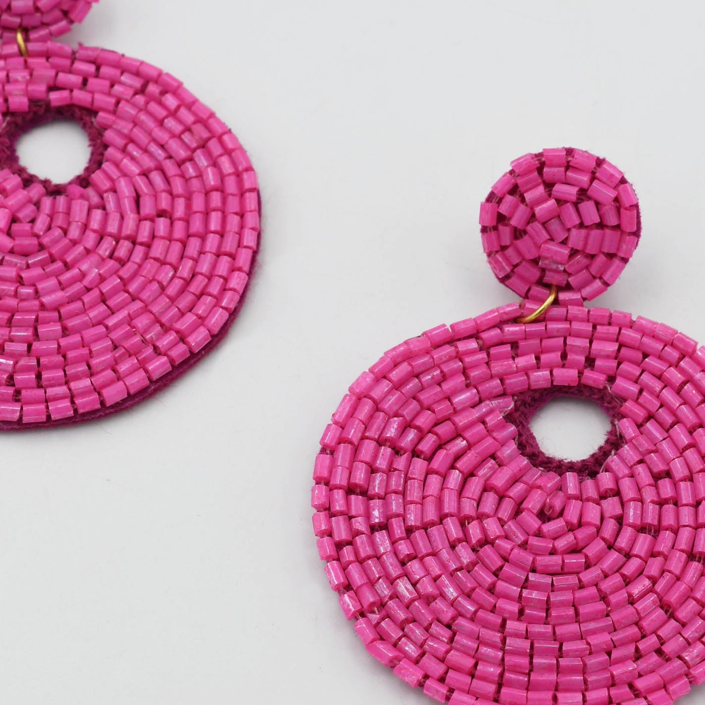Pink Beaded Drop Disc