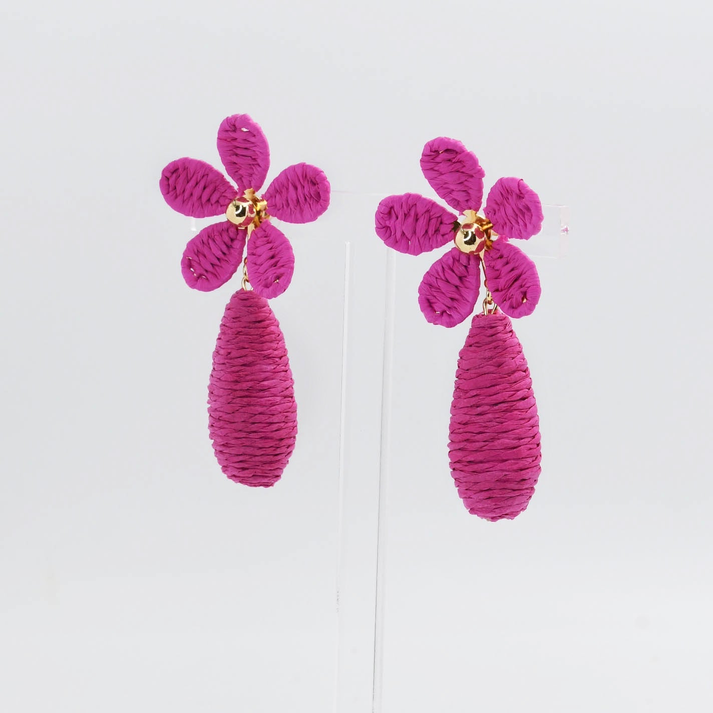 Pink Raffia Flower A42