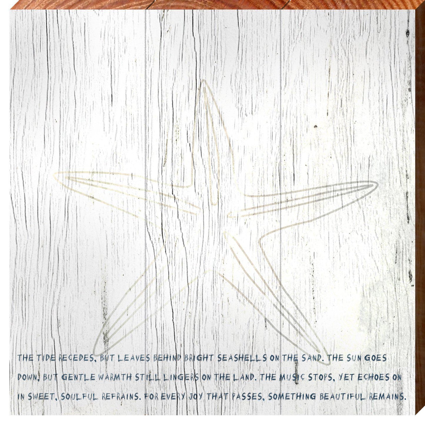 Tide Receds Starfish | Wall Art Print on Real Wood
