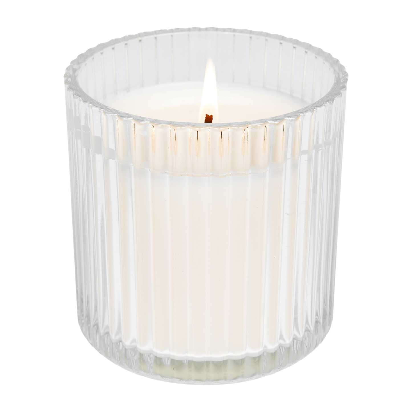 Christmas Fluted Soy Candle - Ribbed Glass Jar - 12 oz
