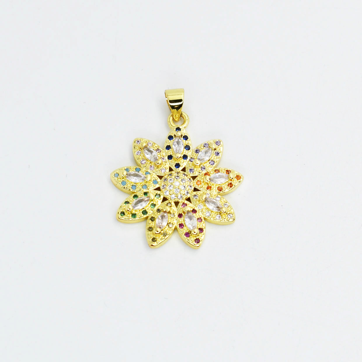 Rainbow Gem Poinsettia Charm CH-197