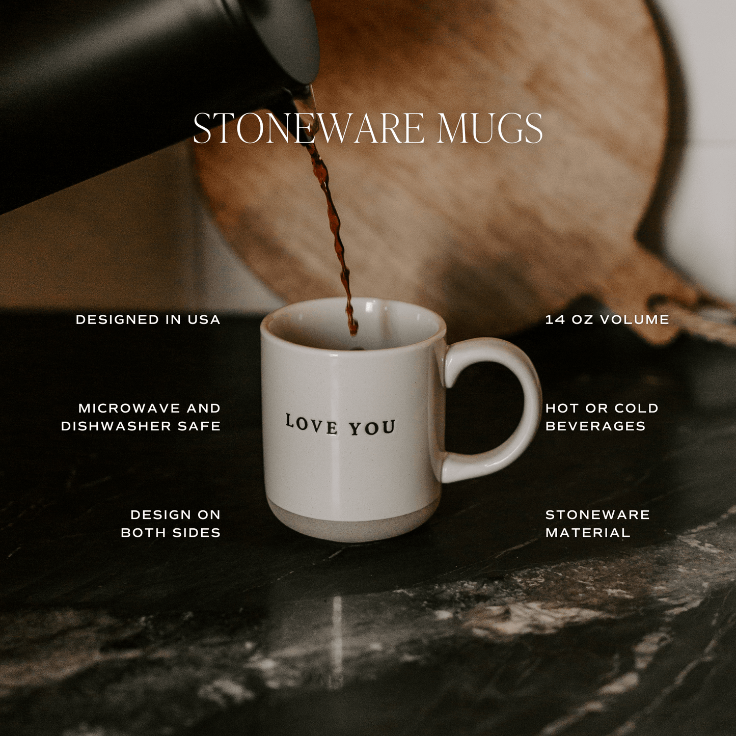 Fall Leaves 14oz. Orange Stoneware Coffee Mug