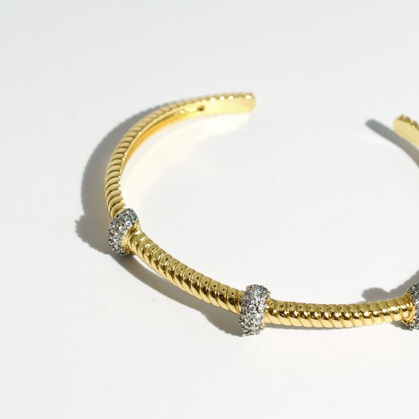 Textured Gold & Silver Bangle