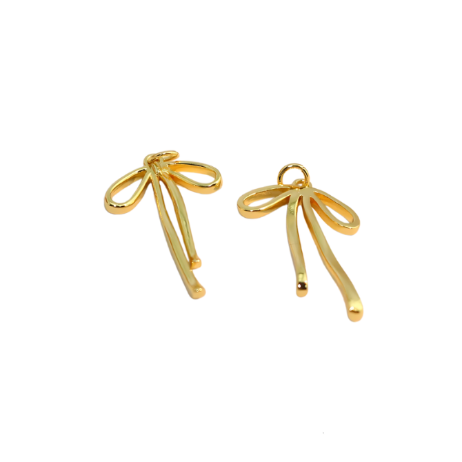 Gold Ribbon Bow Charm ~ Deep South Originals
