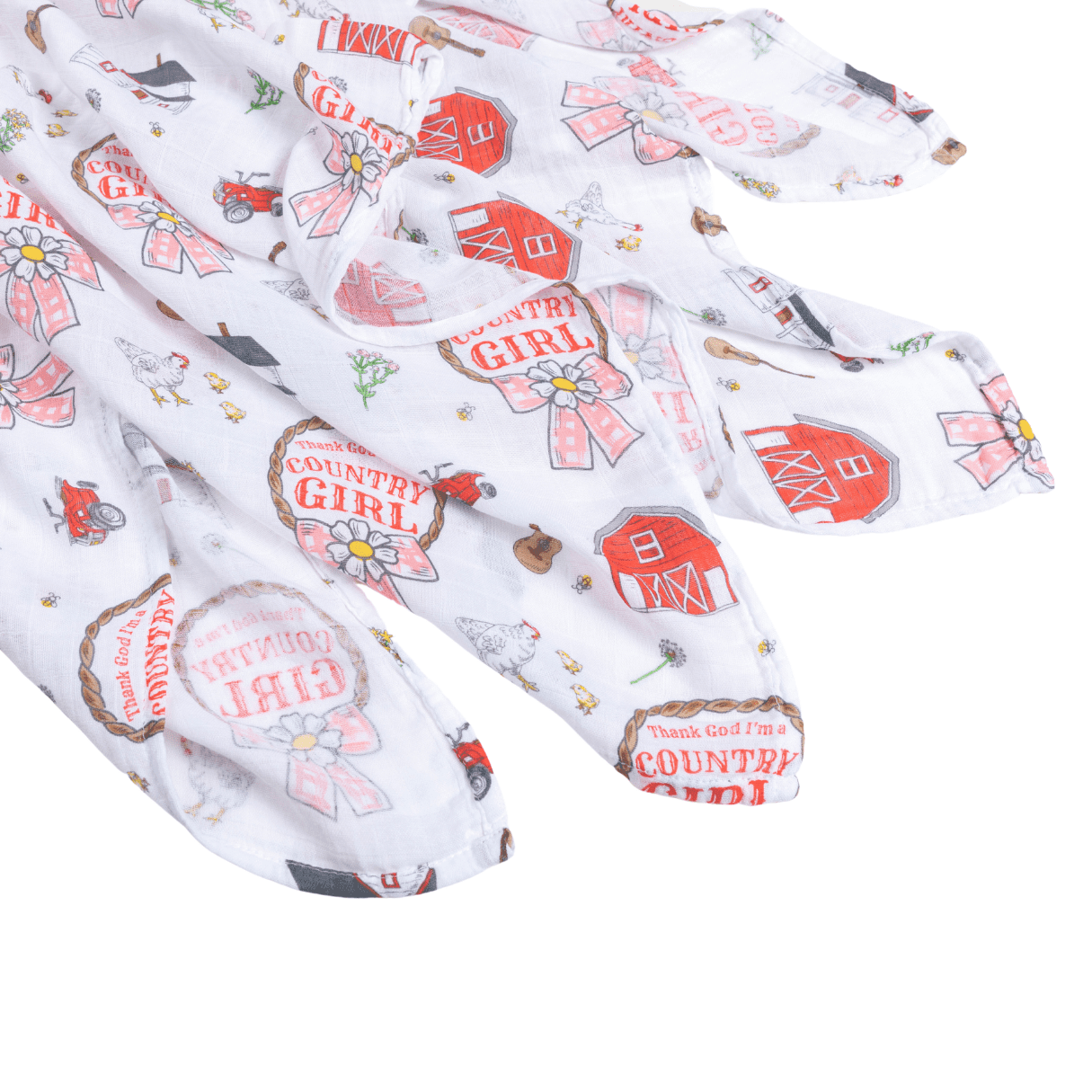 Country Girl Muslin Swaddle Receiving Blanket